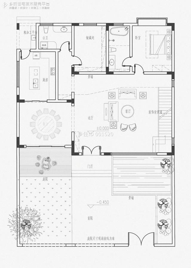 别墅|乡住免费图纸 土建造价参考58万 面宽14.4m进深13.4m二层现代别墅
