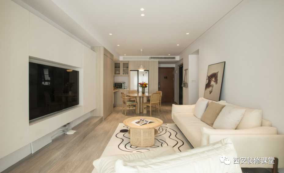 75㎡奶油色极简,单身一居美家