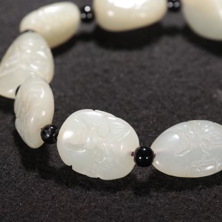 玉雕|旧藏-和田玉雕罗汉原石手串