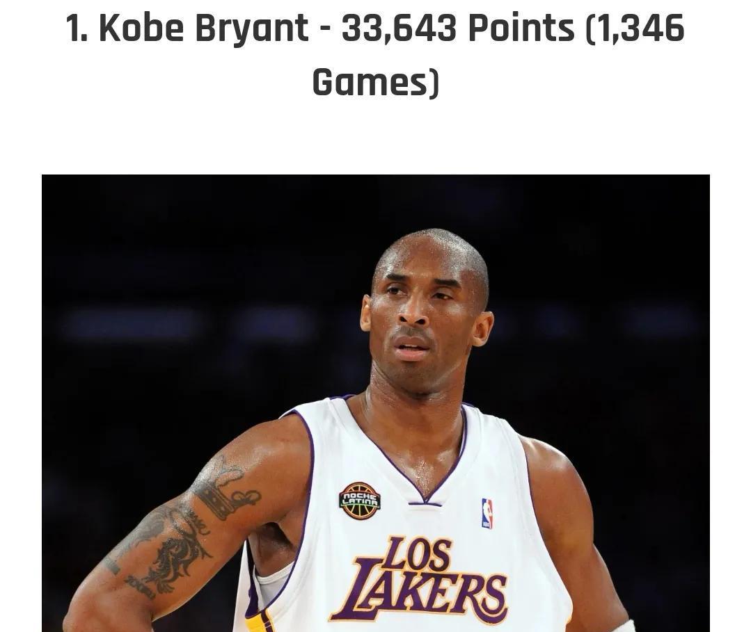 选秀|美媒列出1996年选秀中职业生涯总得分最高的十人，仅3人破两万