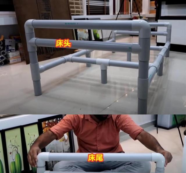 老外用PVC管做张单人床，承重200斤比成品床结实，真会省钱