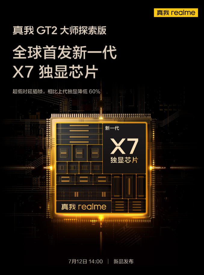realme真我GT2大师探索版 全球首发新一代X7独显芯片