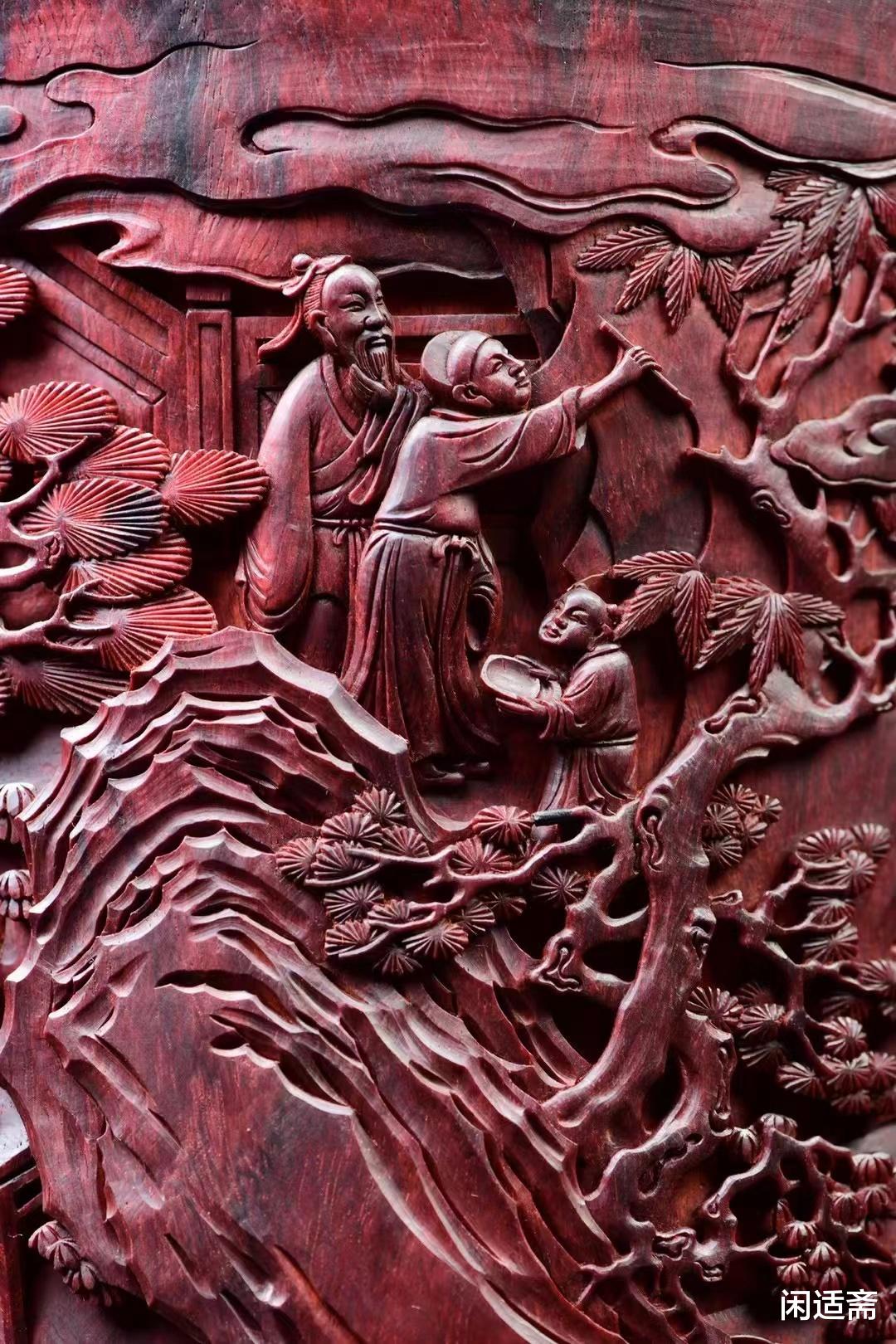 笔筒|文房珍藏品，小叶紫檀，西园雅集图笔筒