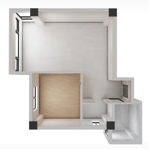 56平米老破小,爆改小三居。