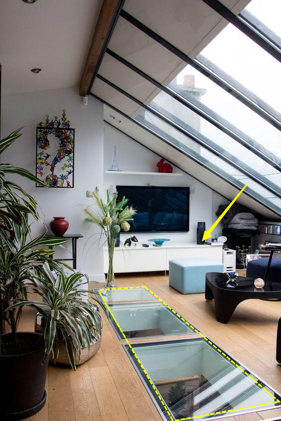 阁楼巧妙“偷光”，楼板挖空装玻璃，楼上楼下采光一样好，太实用