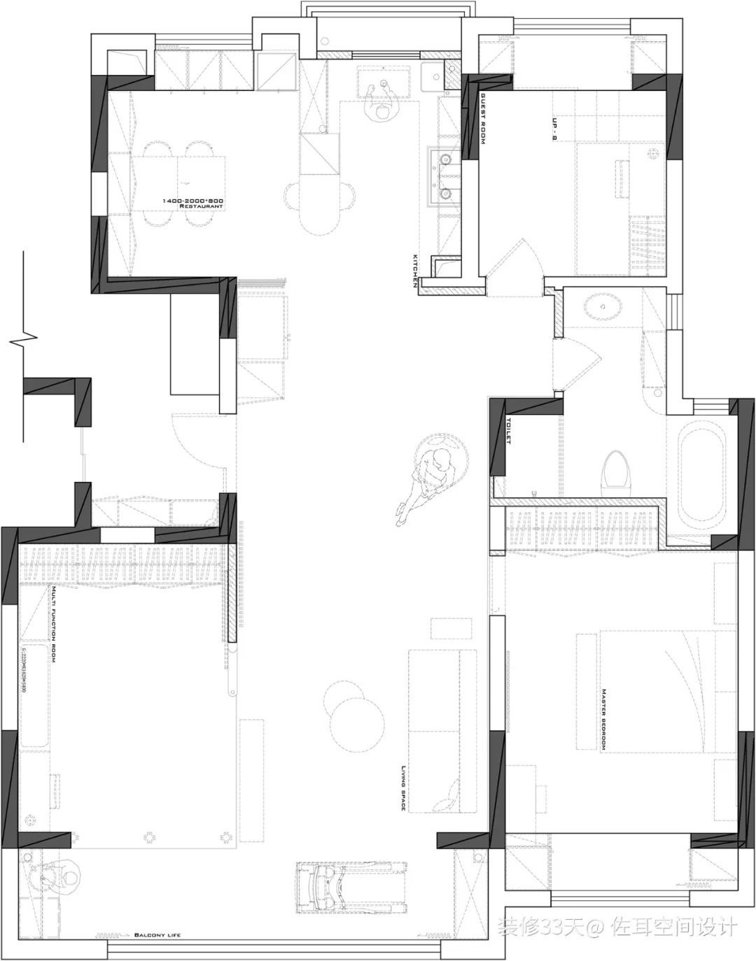 装修设计:125平现代简约素雅温馨三室