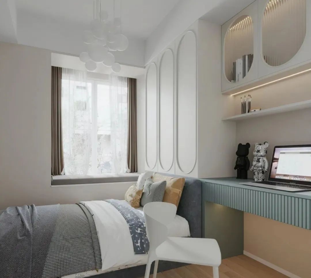 书桌+柜子一体化,预留1m空间是前提,小卧室也能迎刃而解!