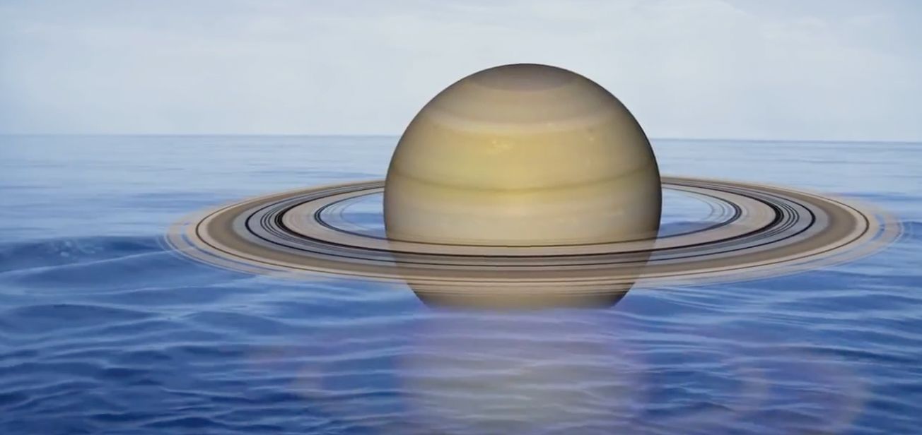如果将土星放置在巨大的海洋上,它能漂浮起来
