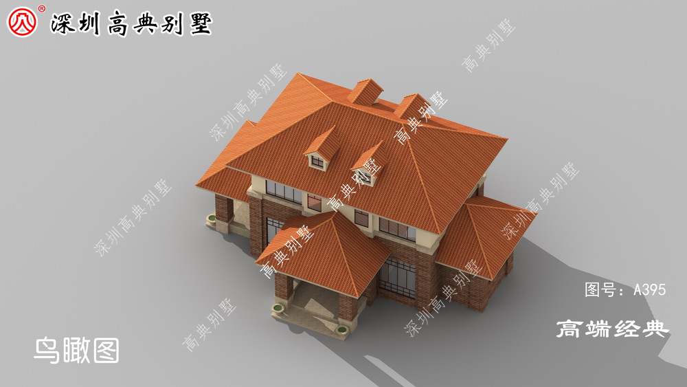 对称两层设计，坡顶设计造型更别致，采光通风极佳