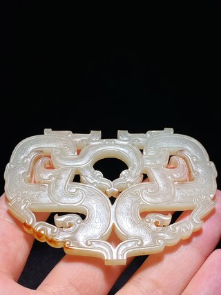 交易|战国 和田玉籽料 白玉 龙纹 楚式 玉珮