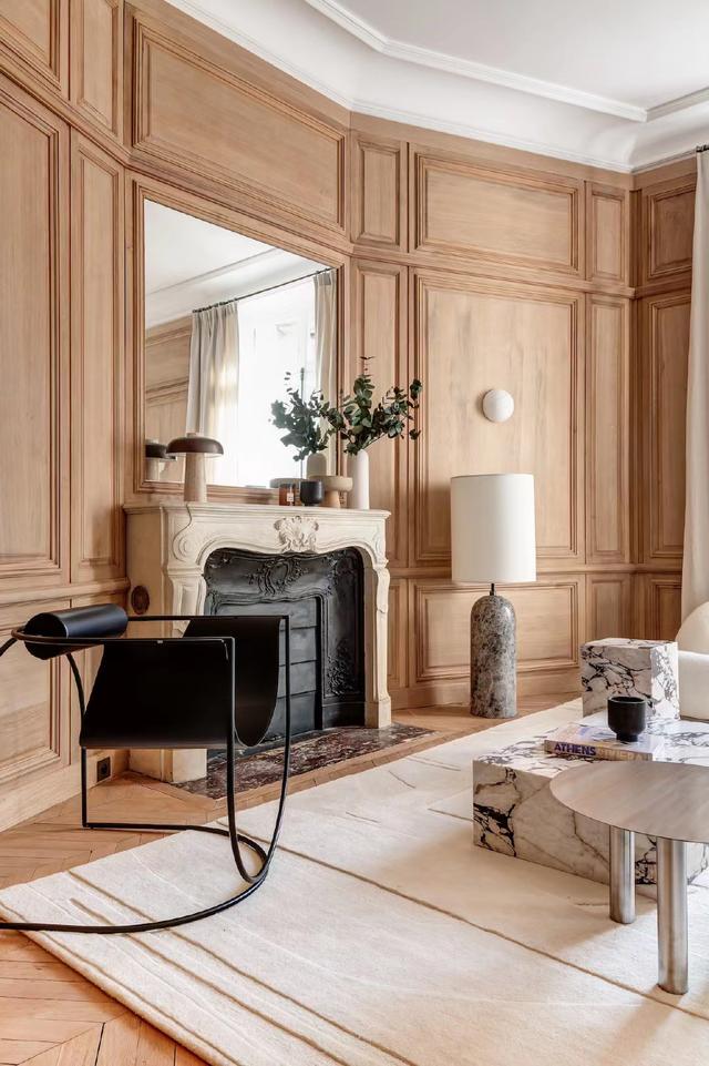 145㎡华丽的巴黎住宅,大面积温暖木质,网友:住这里每天会被美醒