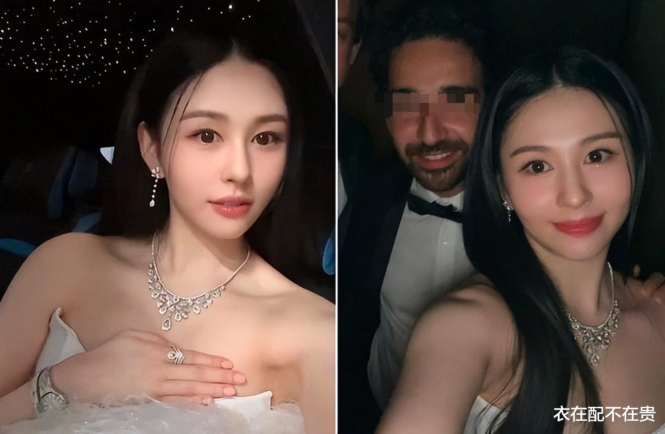 邱淑贞女儿很会打扮，礼裙“露肩不露腿”，配百万项链清纯又贵气