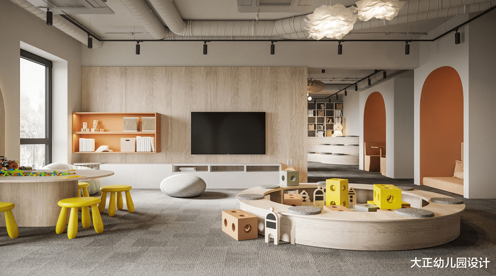 儿童空间分享：天然材料、暖色调，构建一个温馨如家的儿童中心