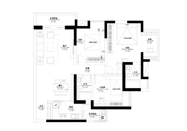 120平现代风三居室,灰色和米黄色让灰暗的空间一下子亮起来