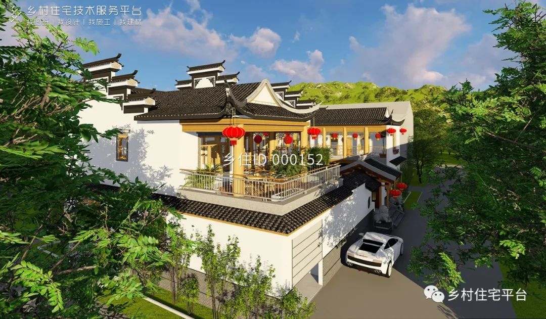 乡住免费图纸建筑面积584㎡ 面宽25m进深15m江西吉安二层徽派别墅