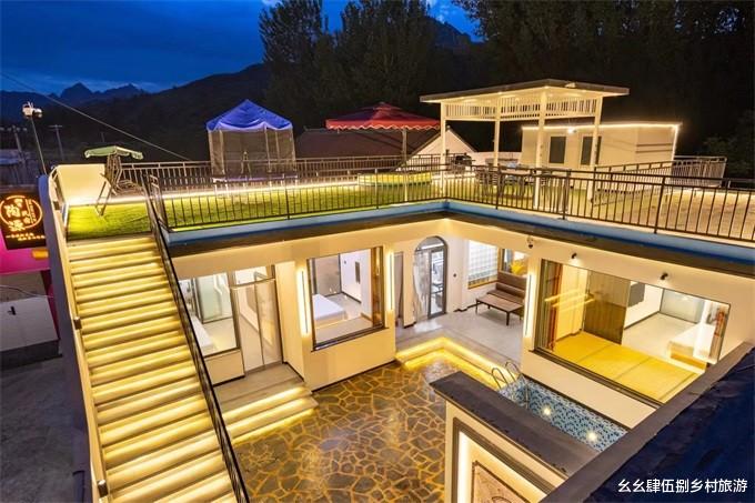 湖南|北京怀柔青龙峡陶源民宿，青山绿水间私密性极强，户外享私汤温泉