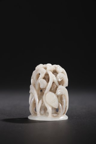 |清-和田玉一品清廉帽顶