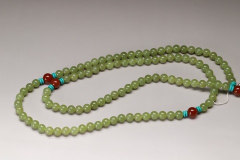 |舊藏和田黄玉籽料“一百零八子朝珠项链”