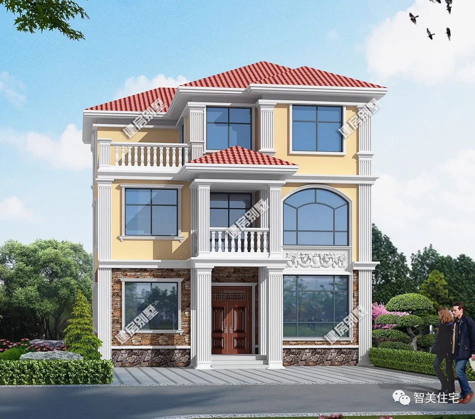 面宽10米多点，盖一栋南北通透的简欧别墅，这生活越过越有滋味