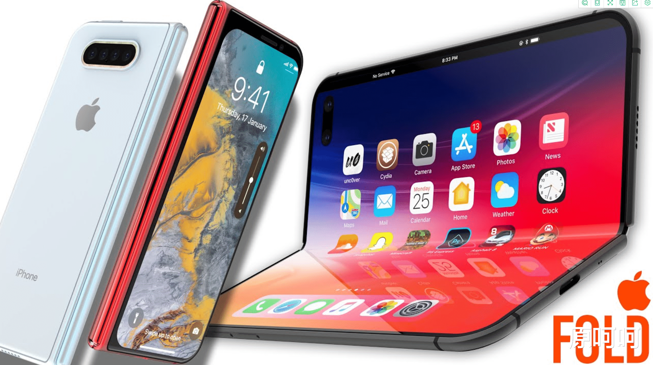 |可折叠iPhone 谣言:售价29999元起,配备屏下镜头,展开是ipad