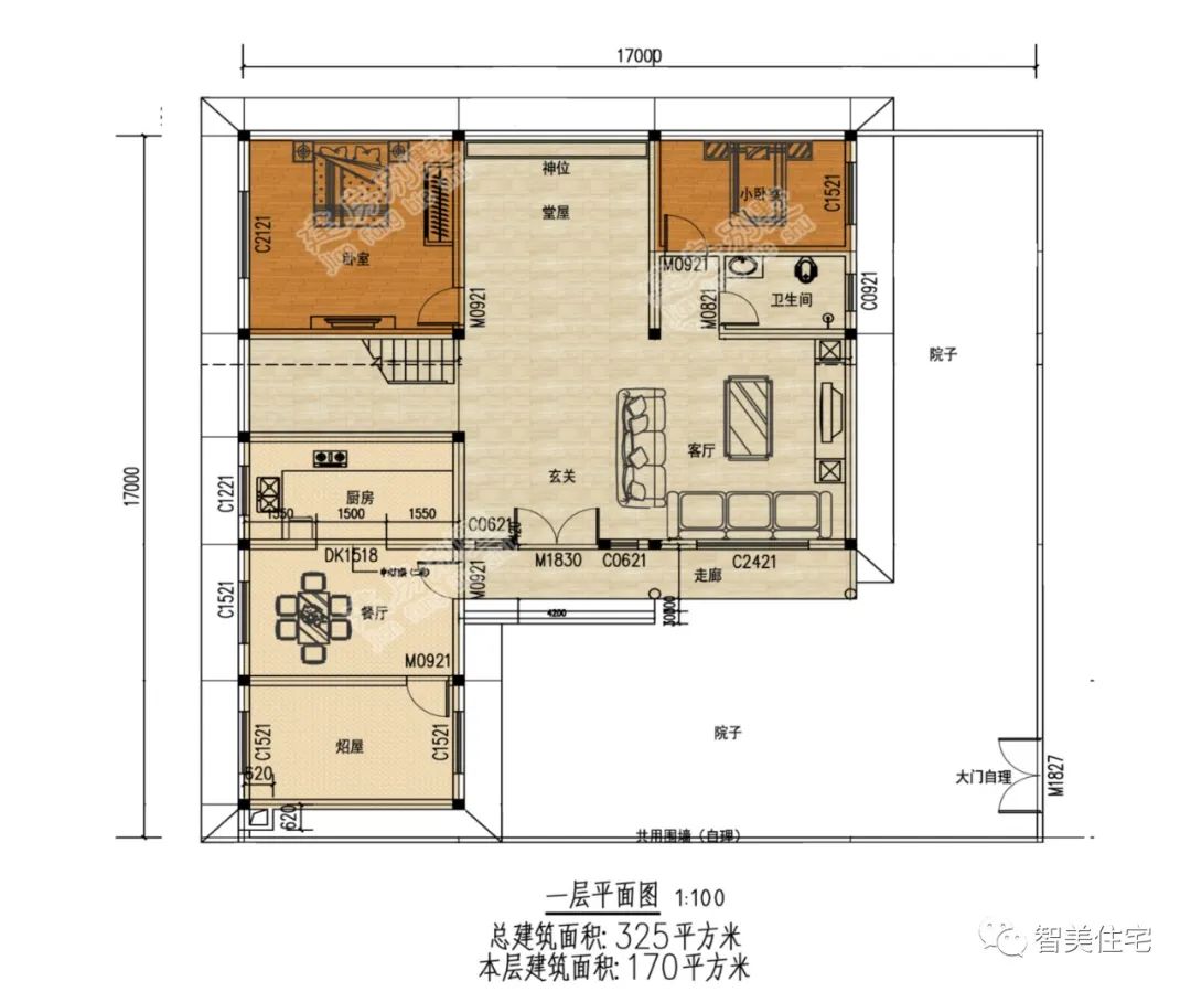 中式别墅带庭院更有韵味，古色古香的感觉，一下子就扑面而来