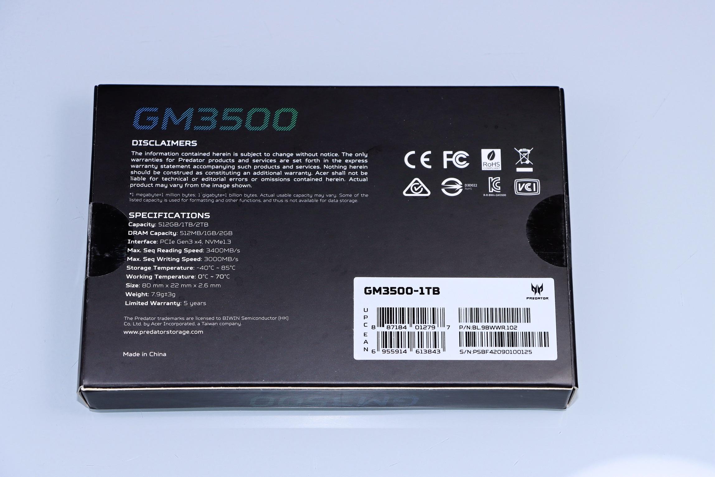 稳定！好用！高性价比的 SSD！宏碁掠夺者 GM3500 1TB