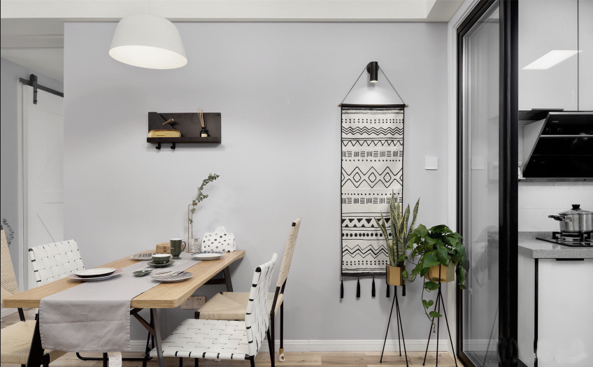 90㎡简约北欧，全屋蓝灰主色调，色彩多变，朋友：有点小清新