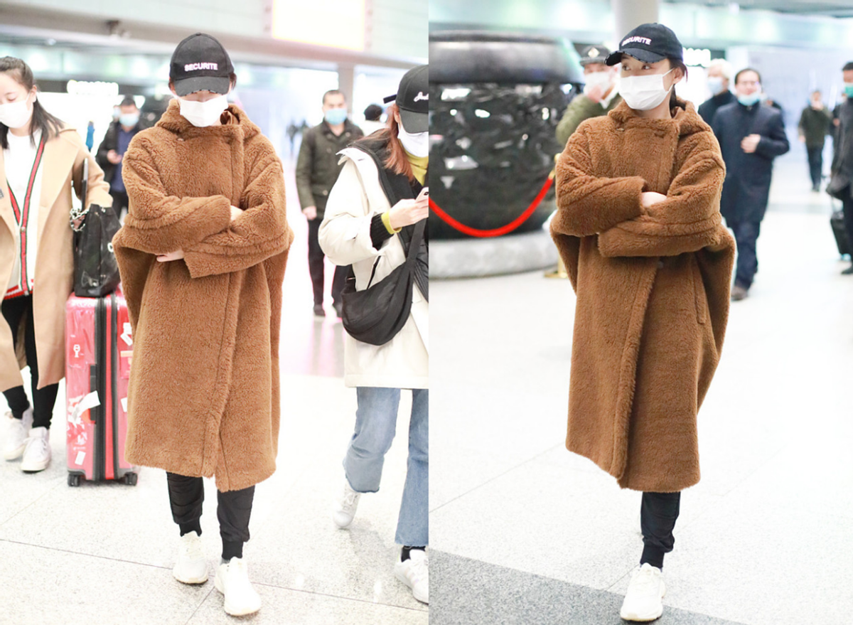 袁姗姗|袁姗姗的打扮让人不太能理解,穿大衣还要露大腿,真是美丽又冻人