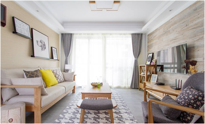 105㎡ 日式风,客厅不留一堵白墙,原来这么治愈又舒适