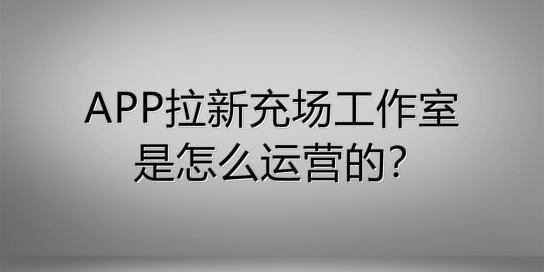 工作室|APP拉新充场工作室是怎么运营的？