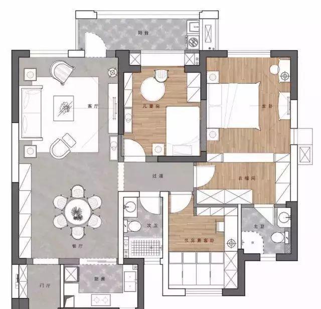146㎡的四居新房装完,光定制就花了6万多,都说卫生间好看!