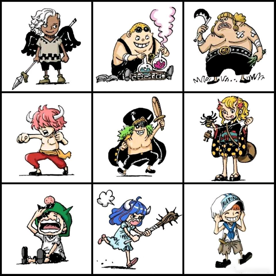 奎因|海贼王:三灾六子童年形象公布,奎因从小就胖,杰克一脸恶相