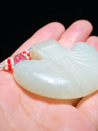 哥窑|清乾隆 和田玉籽料 白玉  荷包形 诗文 香囊 挂件