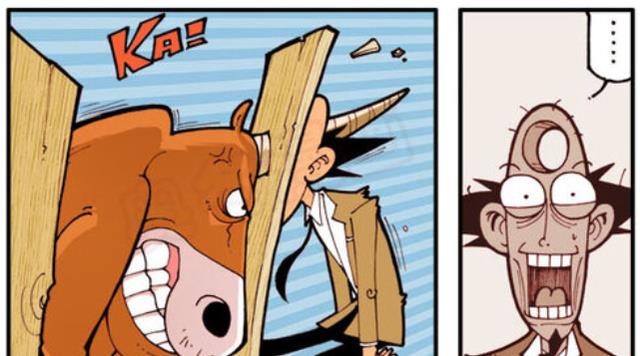 漫画|帅男靓女“共泡温泉”，奋豆尴尬极了，老古惨遭公牛“野蛮冲撞”