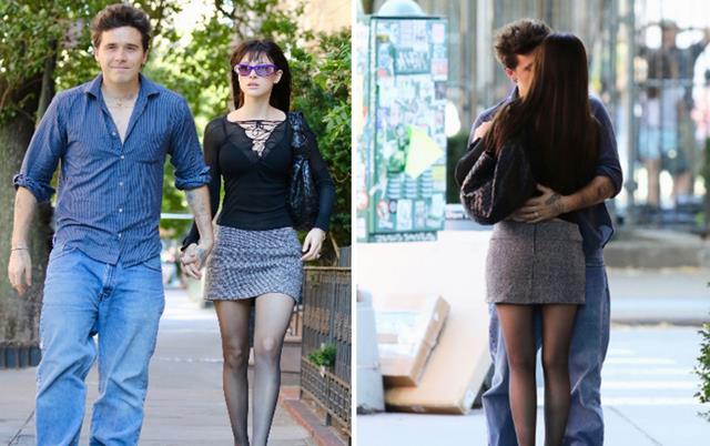 |太甜！小贝儿子当街拥吻娇妻，妮可拉又穿厚底高跟，秀纤细美腿