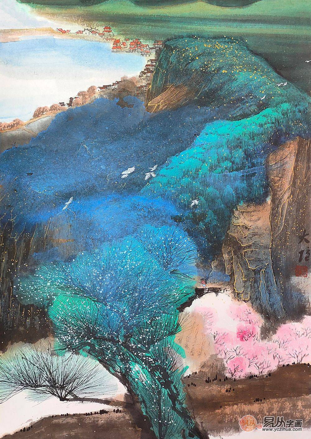 客厅挂画选择 这些山水画作品魅力十足 客厅挂画好帮手