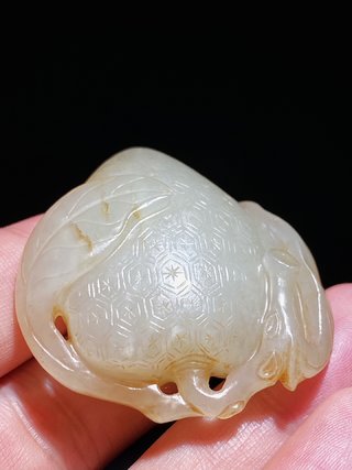 博物馆|清中期 和田玉籽料 白玉 荔枝坠 荔枝纹 挂件