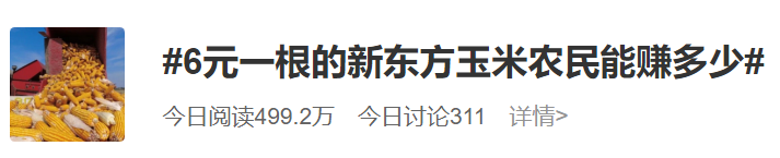 ie|新东方玉米一根卖6块？网友质疑太贵，主播回应