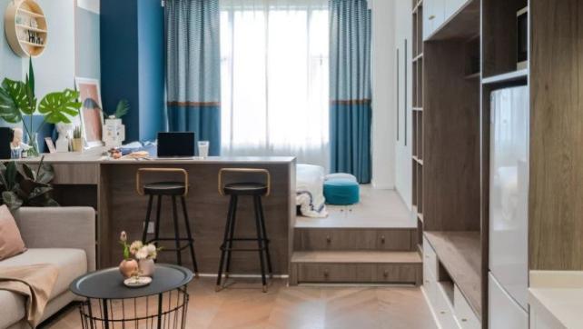 35㎡简约北欧风单身公寓，美观大气，卧室秒变休闲区