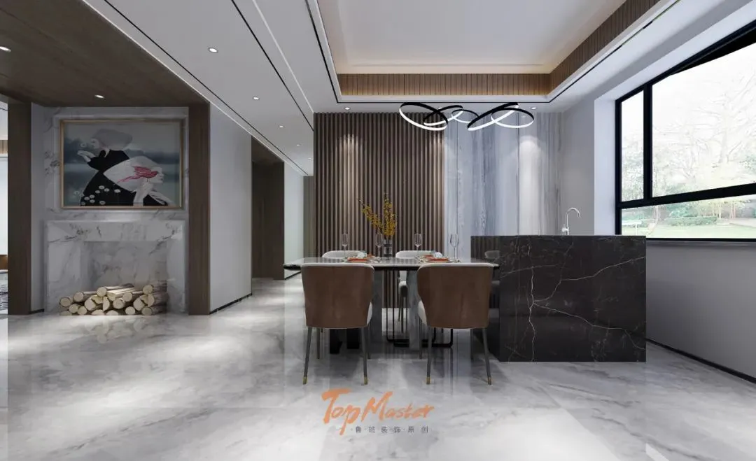 【鲁班装饰】时代俊园200㎡混搭风格,被灿烂生活撞了满怀 。