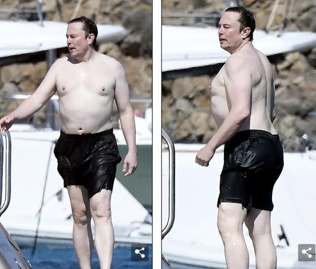 伊隆·马斯克|马斯克光膀子度假太吸睛！又白又胖好喜感，不如贝索斯自律