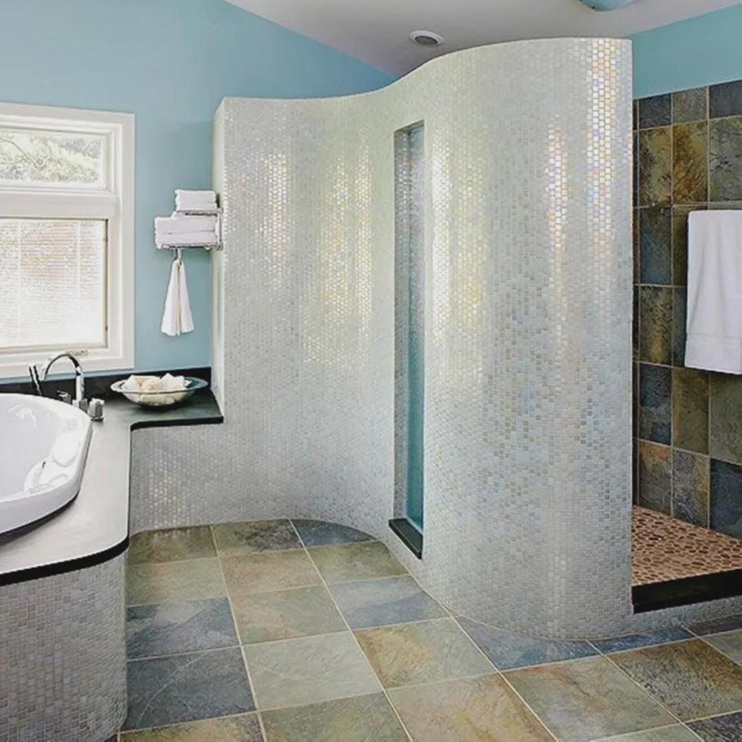 淋浴房隔断,这种“土、遮光”又开始流行了吗,还玩出新花样