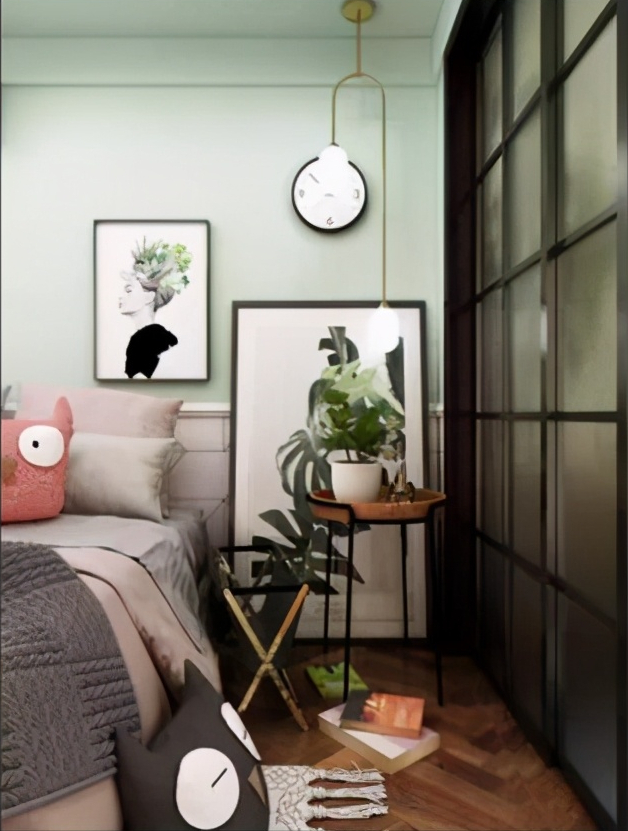 46㎡的小户型装修,进门就被客厅给吸睛了,清新的色彩真迷人