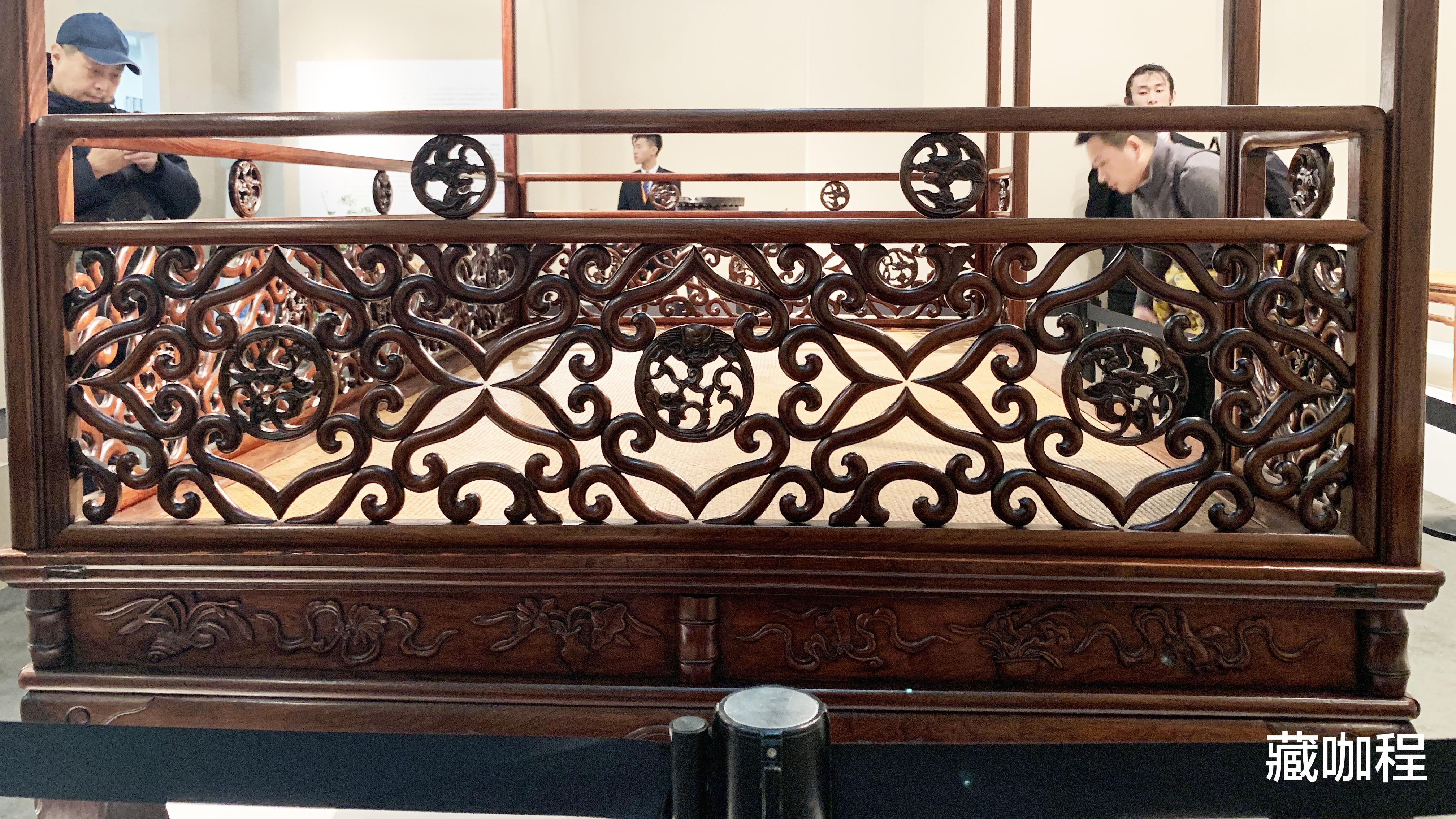 银元|高束腰满工雕刻,黄花梨架子床下盘美不胜收