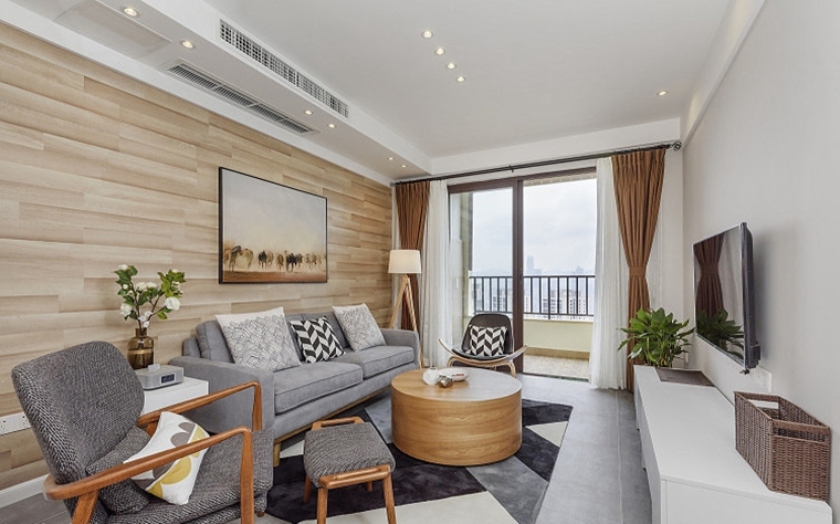 80㎡北欧风,气质满分,只因背景墙太特别!