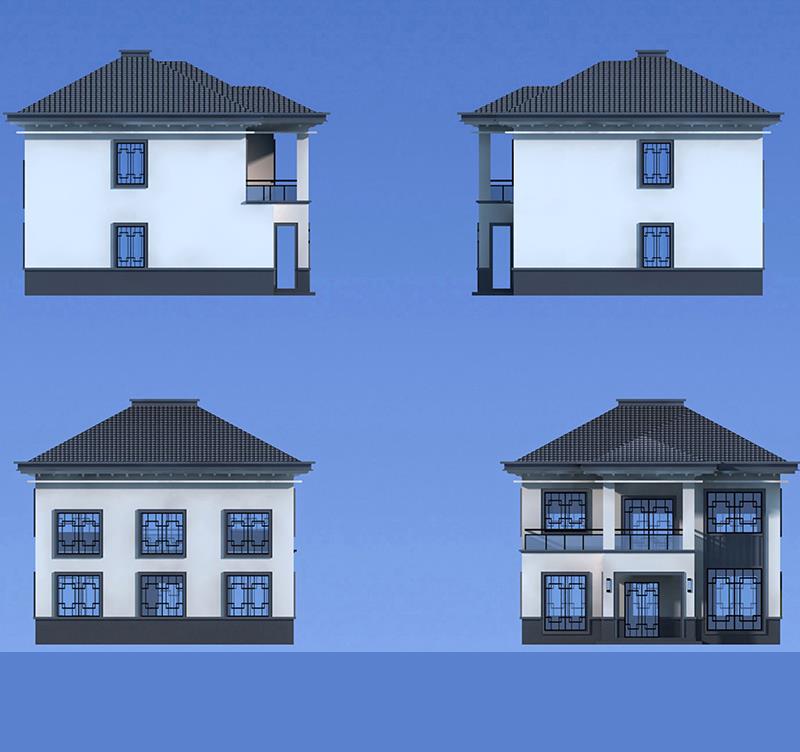 10.9×10.5米二层中式别墅,低调中显高贵,非常接地气