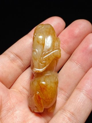 和田玉籽料|宋 和田玉籽料黄沁 方相氏 挂件 把件