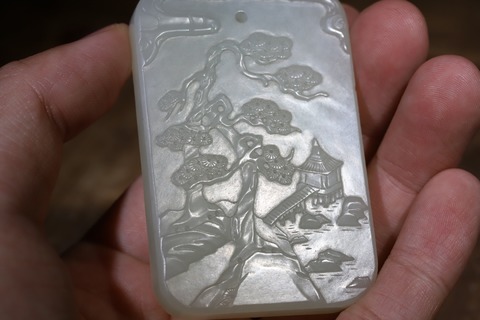 许多|回流 舊藏和田玉“枣红皮 松下高士访友山水牌”