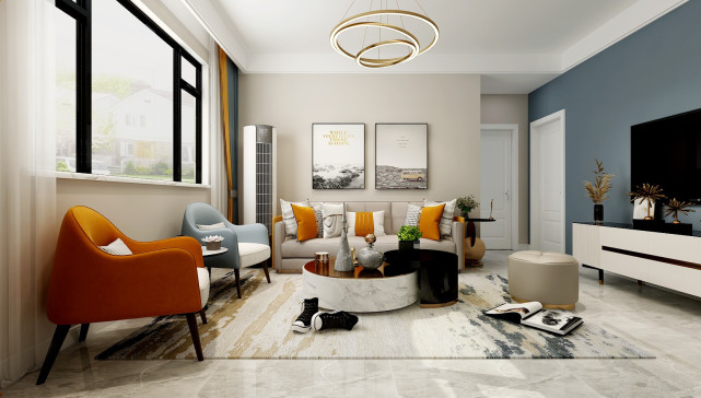 92平现代简约风二居室，以简洁明快的设计风格为主调