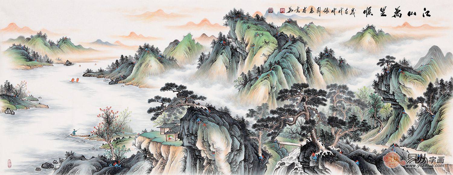 家居装饰 这些山水画作品魅力十足 客厅挂画好帮手